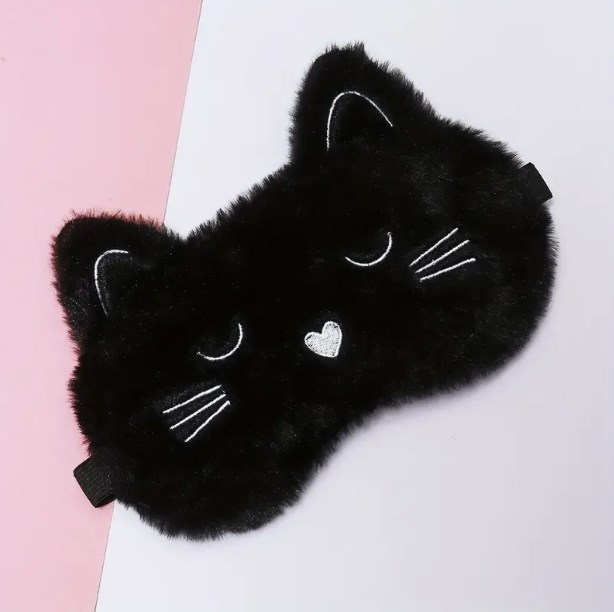 Máscara De Ojos Para Dormir De Gato De Peluche Suave, Diseño De Gatito 3D Unisex, Banda Elástica, Venda Cómoda Para Viajar Y Dormir En La Oficina